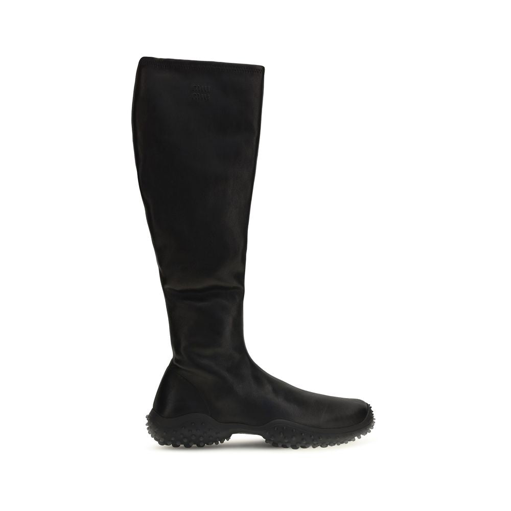 Miu Miu Black Lamb Ovis Aries Ankle Boots for Women