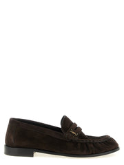 Saint Laurent Brown Calfskin Slip-On Loafers