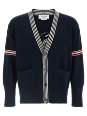 Thom Browne Blue Cotton Cardigan