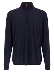 Kiton Blue Wool Cardigan