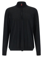 Kiton Black Wool Cardigan