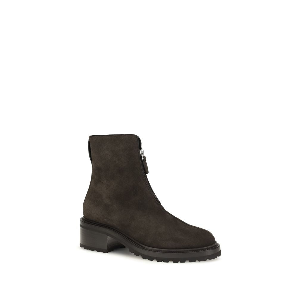 The Row Brown Suede Leather Ankle Boots for Women