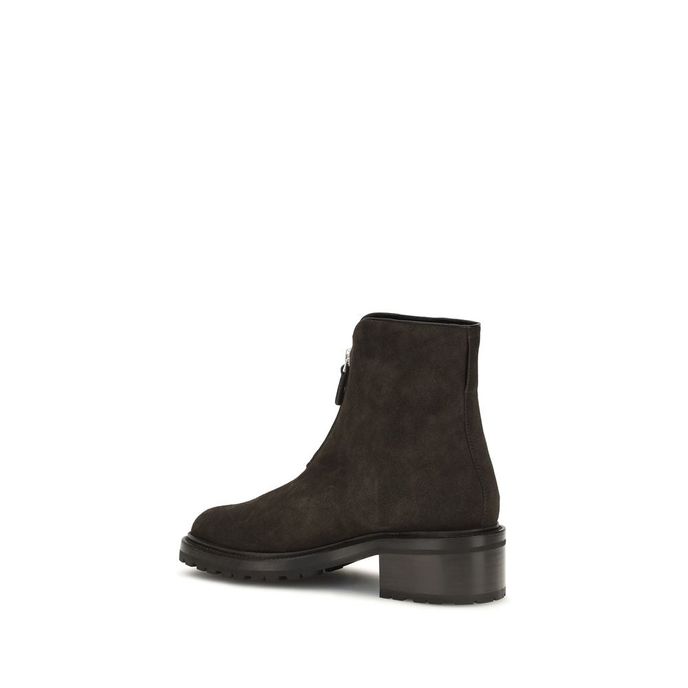 The Row Brown Suede Leather Ankle Boots for Women