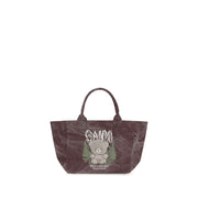 Ganni Bordeaux Recycled Cotton Shoulder Bag