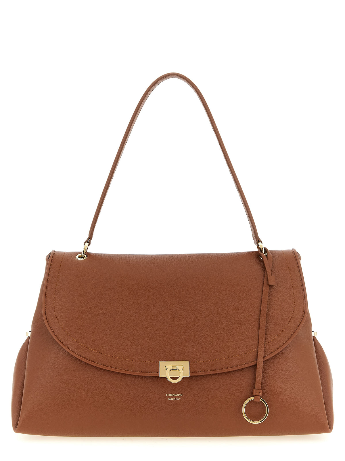 Ferragamo Brown Calfskin Shoulder Bag for Women