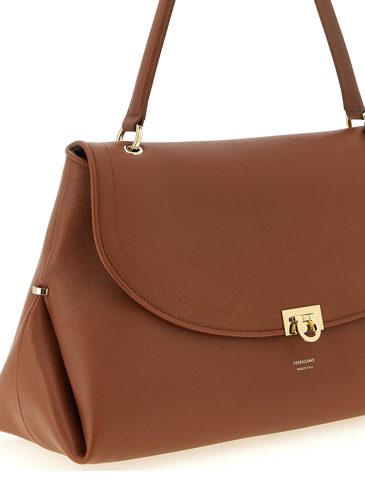 Ferragamo Brown Calfskin Shoulder Bag for Women