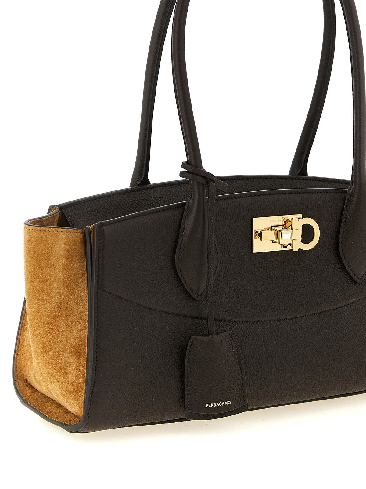 Ferragamo Brown Calfskin Shoulder Bag for Women