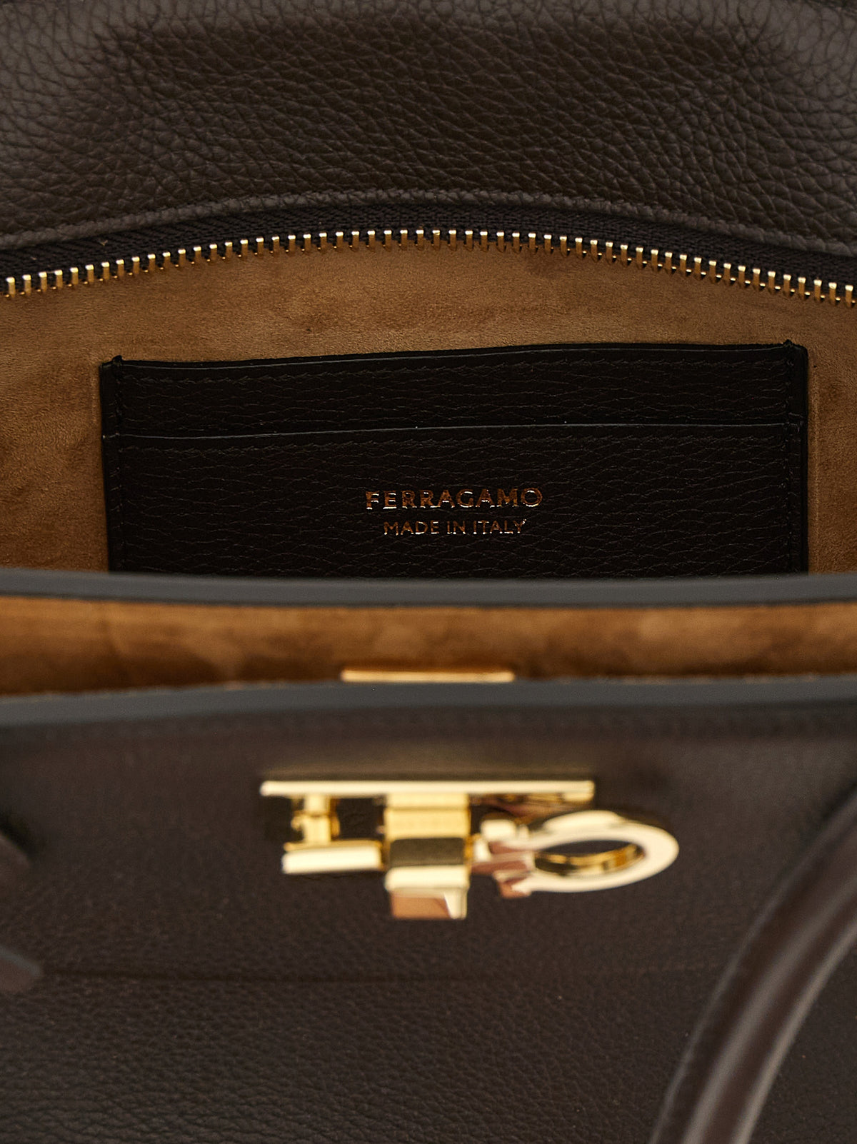 Ferragamo Brown Calfskin Shoulder Bag for Women