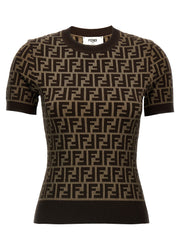 Fendi Brown Cotton Cardigan