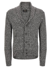 Brioni Bicolor Wool Cardigan
