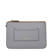 Burberry Gray Leather Clutch Bag
