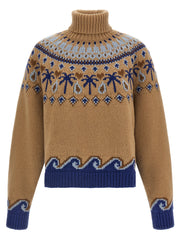 Alanui Beige Virgin Wool Cardigan