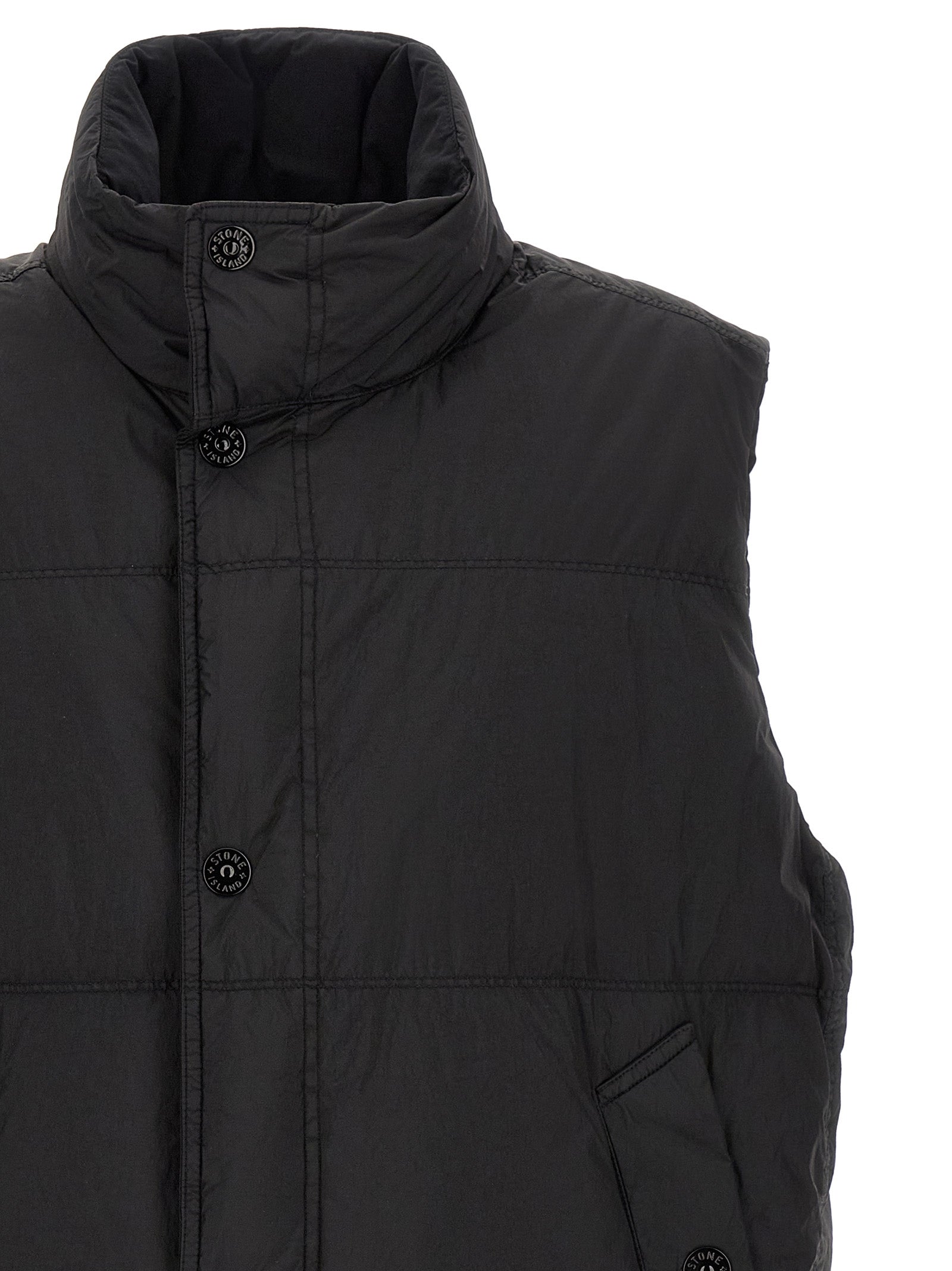 Stone Island Black Polyamide Sleeveless Jacket