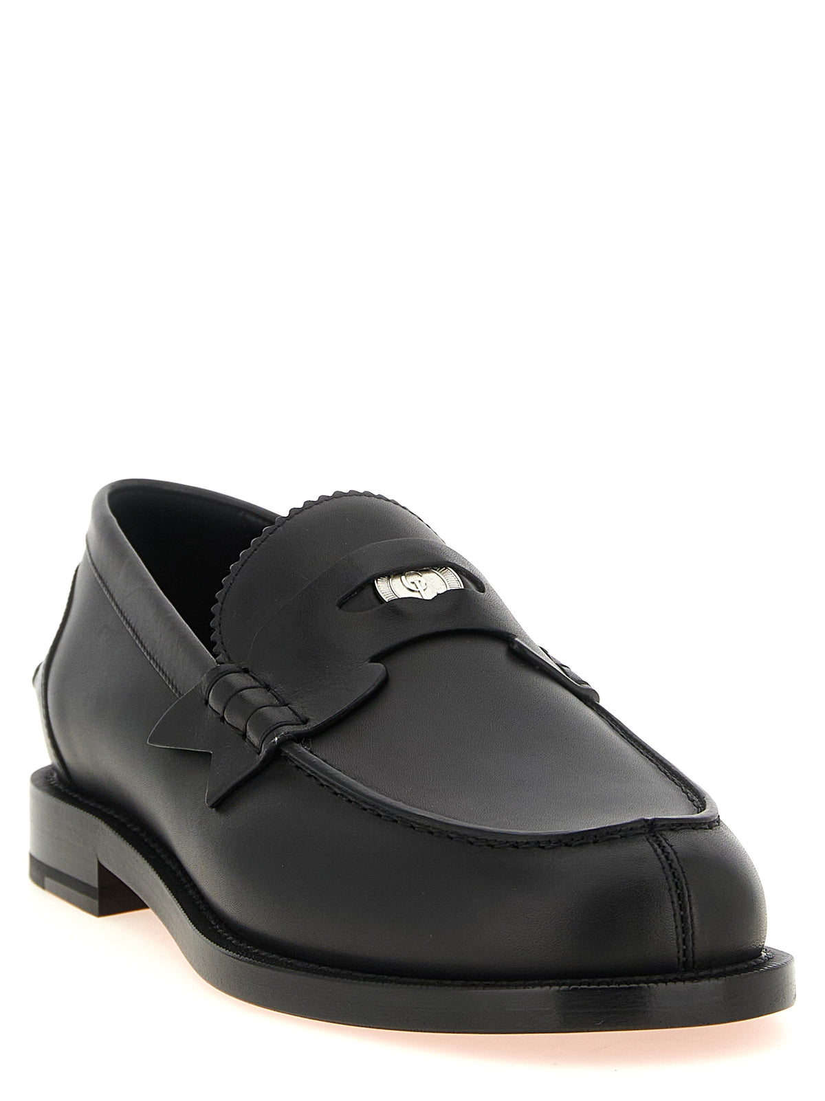 Christian Louboutin Black Calfskin Slip-On Loafers for Men