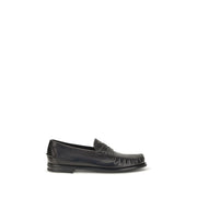 Prada Black Calf Leather Bos Taurus Slip-On Loafers for Men