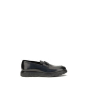 Ferragamo Black Calf Leather Bos Taurus Slip-On Loafers for Men