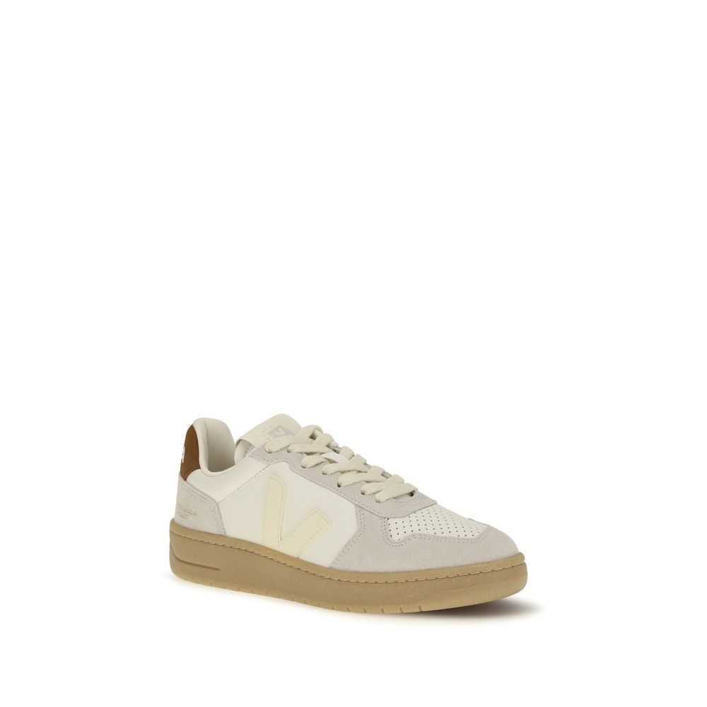 Veja Beige Calf Leather Bos Taurus Low Top Sneakers for Women