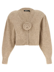 ROTATE BIRGER CHRISTENSEN Beige Wool Cardigan