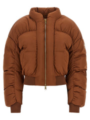 Elisabetta Franchi Brown Polyester Full-Length Jacket