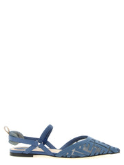 Fendi Blue Polyamide Flat Sandals for Women