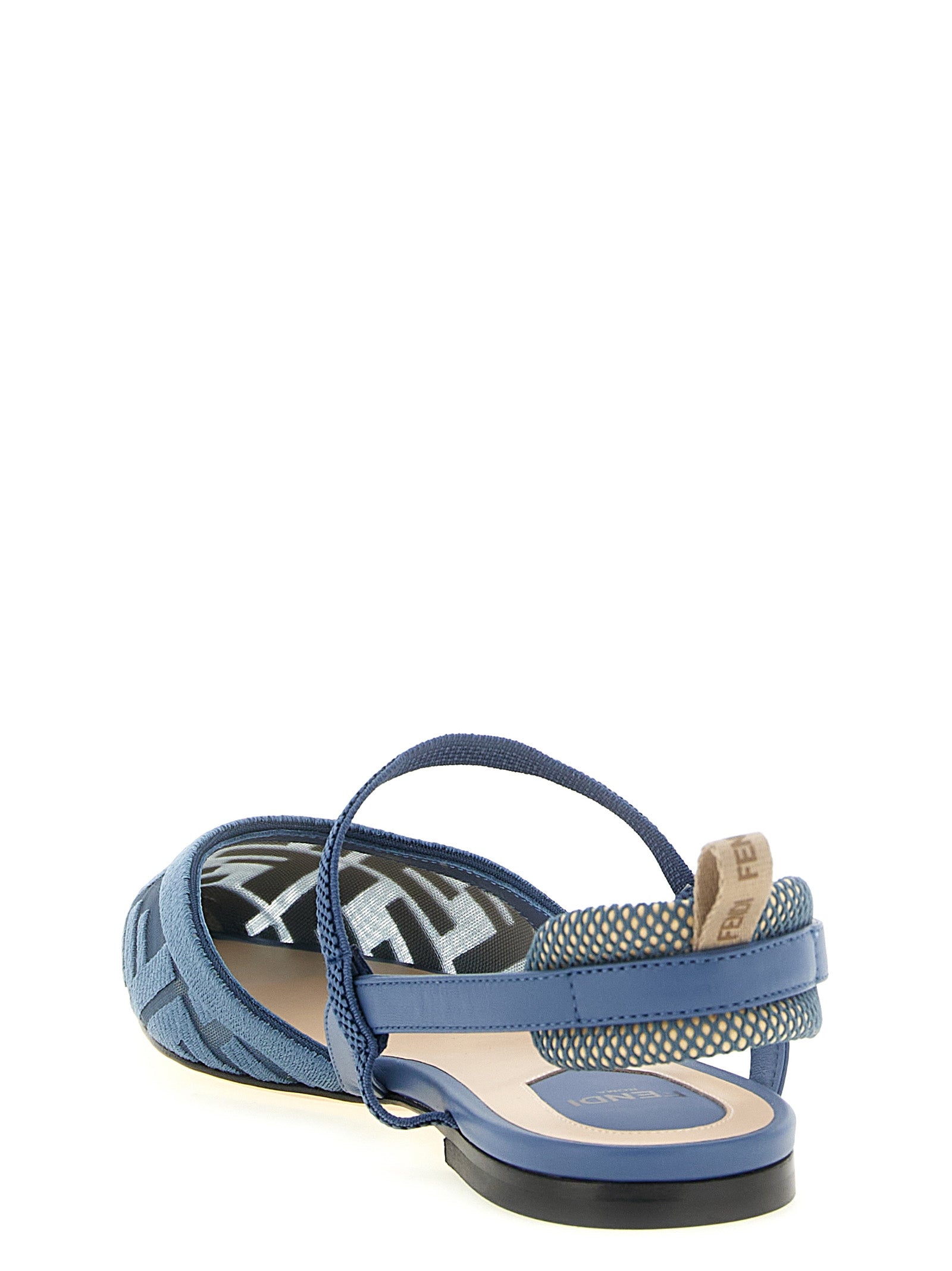 Fendi Blue Polyamide Flat Sandals for Women