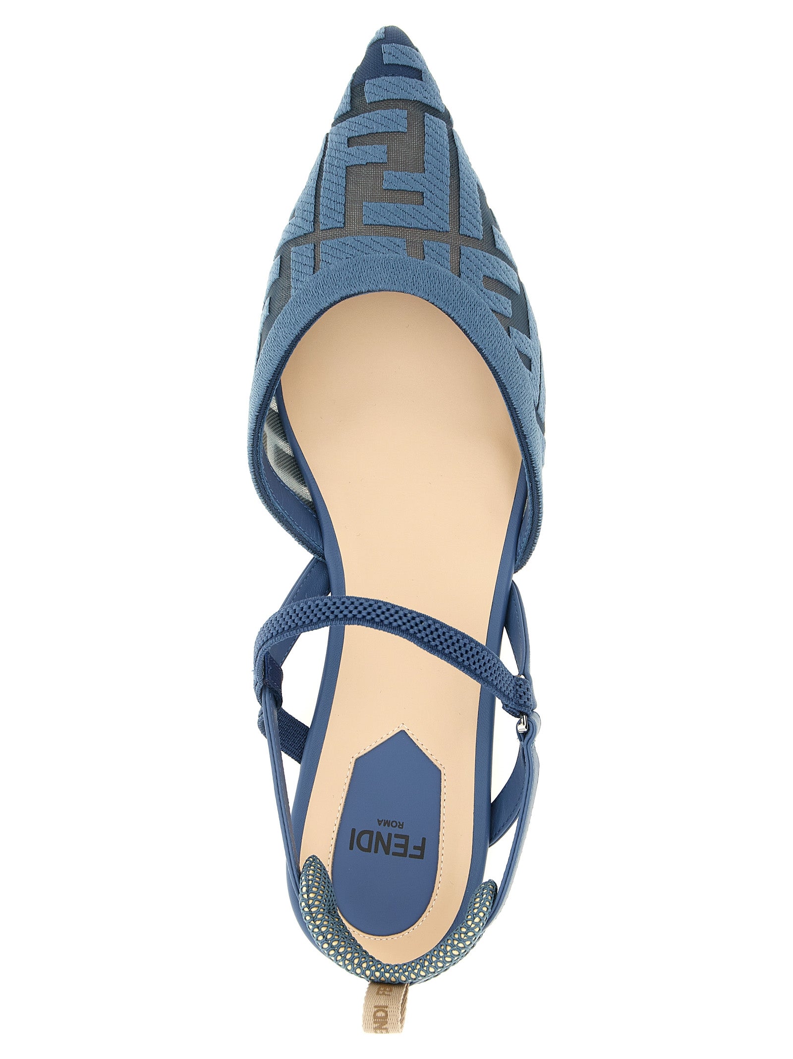 Fendi Blue Polyamide Flat Sandals for Women