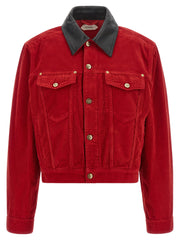 Versace Red Cotton Full-Length Jacket