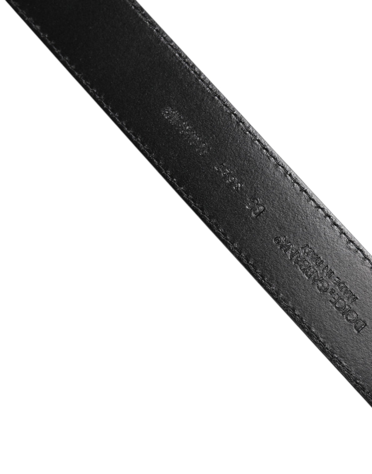 Dolce & Gabbana Black Calf Leather Classic Silver Buckle Belt for Men
