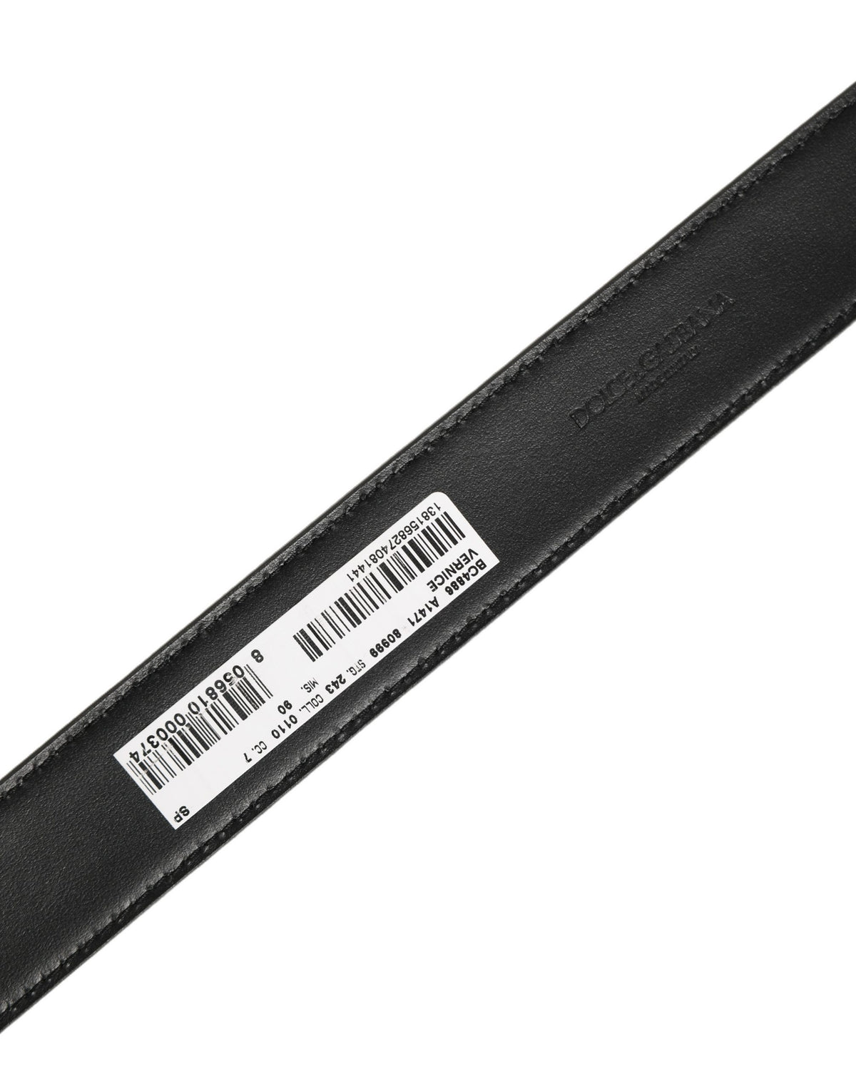 Dolce & Gabbana Black Patent Leather Gold Metal Buckle Belt for Men