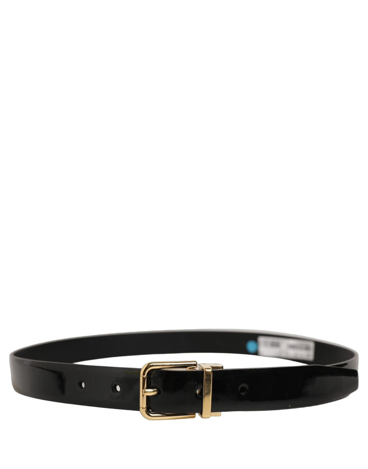 Dolce & Gabbana Black Classic Leather Gold Tone Buckle Belt for Men