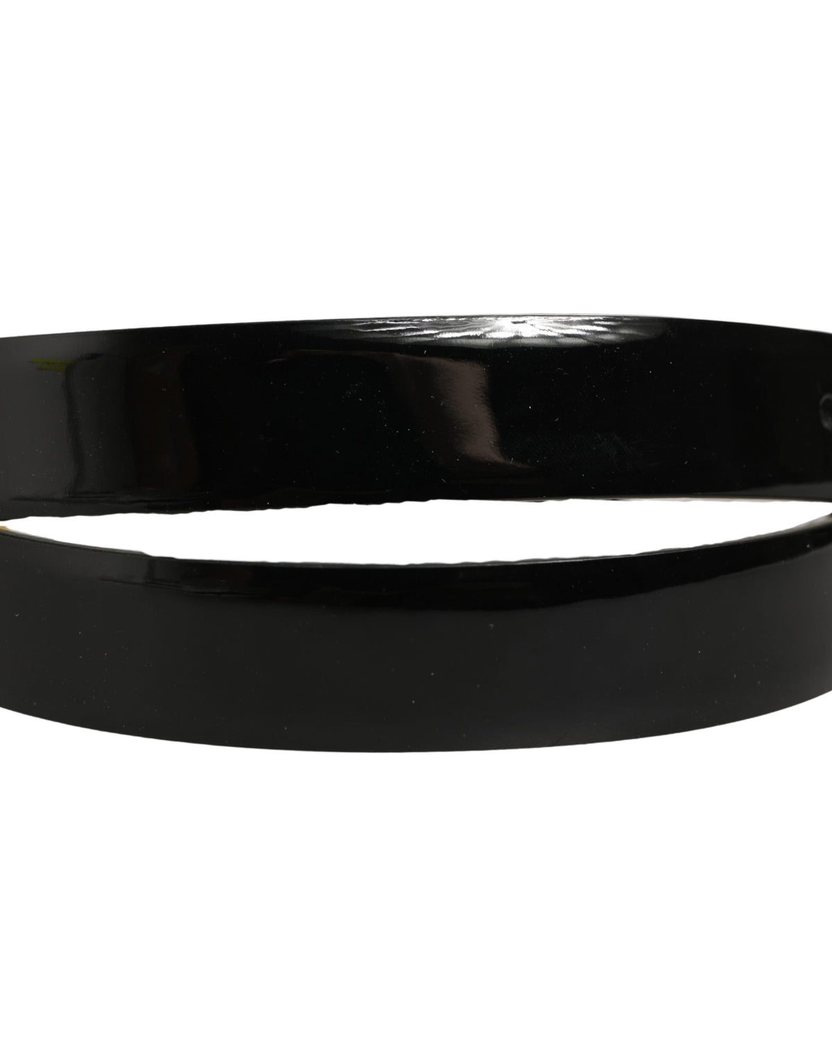 Dolce & Gabbana Black Classic Leather Gold Tone Buckle Belt for Men