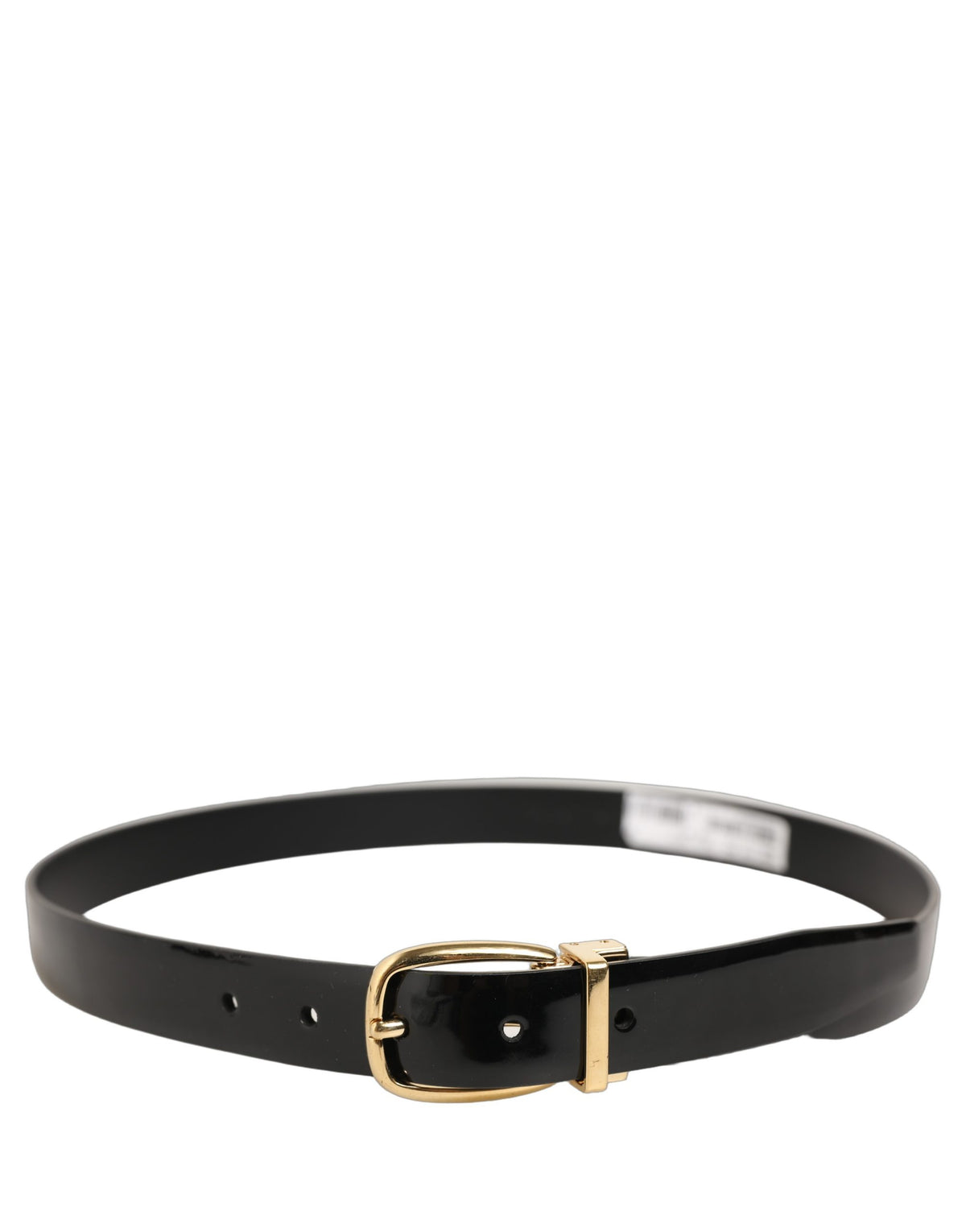 Dolce & Gabbana Black Classic Leather Gold Tone Buckle Belt for Men