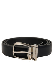 Dolce & Gabbana Blue Calf Leather Silver Metal Buckle Belt for Men