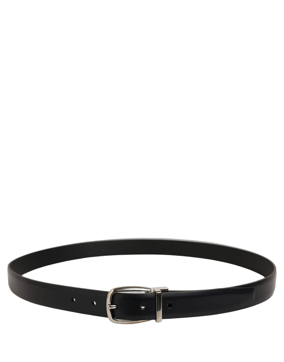 Dolce & Gabbana Blue Calf Leather Silver Metal Buckle Belt for Men