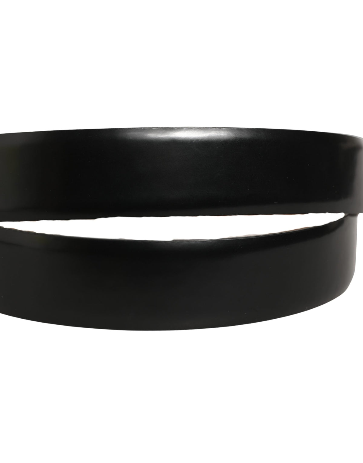 Dolce & Gabbana Black Calf Leather Silver Metal Buckle Belt for Men
