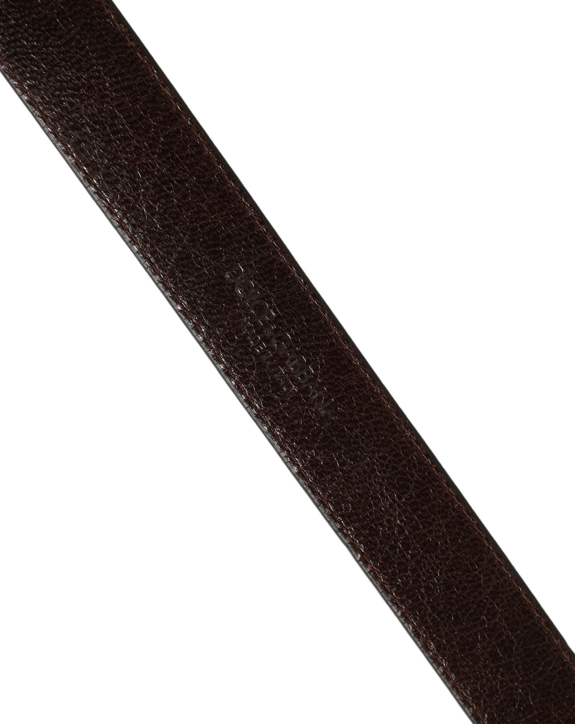 Dolce & Gabbana Men Brown Leather Gold Tone Metal Buckle Belt
