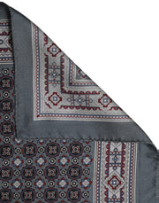 Dolce & Gabbana Gray Geometric Pocket Square Foulard Scarf