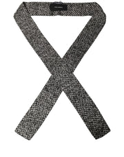 Dolce & Gabbana Black White Herringbone Tweed Shawl Scarf