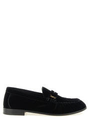 Saint Laurent Black Viscose Slip-On Loafers