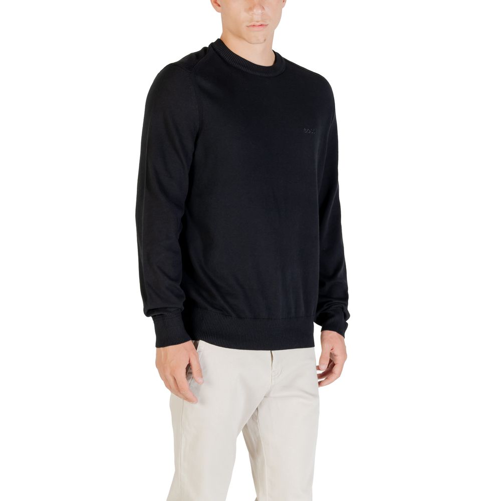 Hugo Boss Black Cotton Sweatshirt for Men