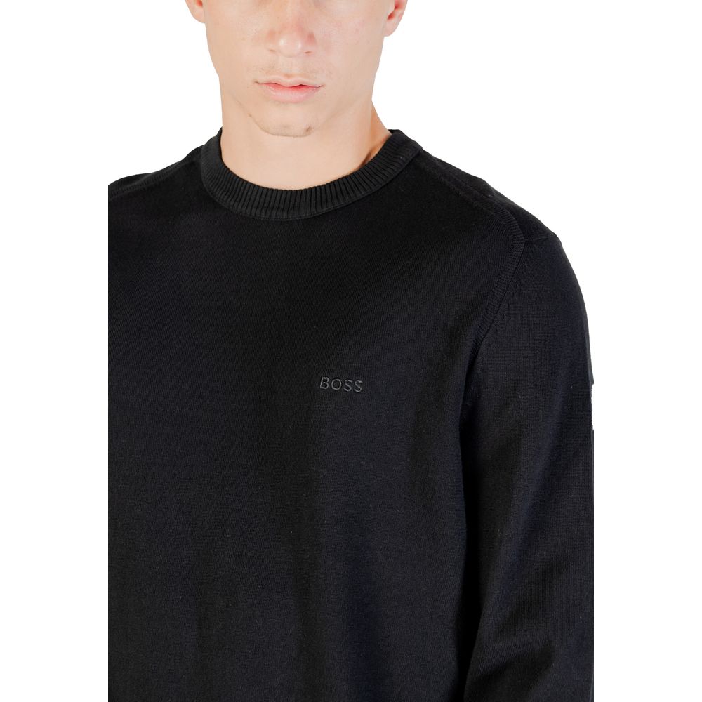 Hugo Boss Black Cotton Sweatshirt for Men