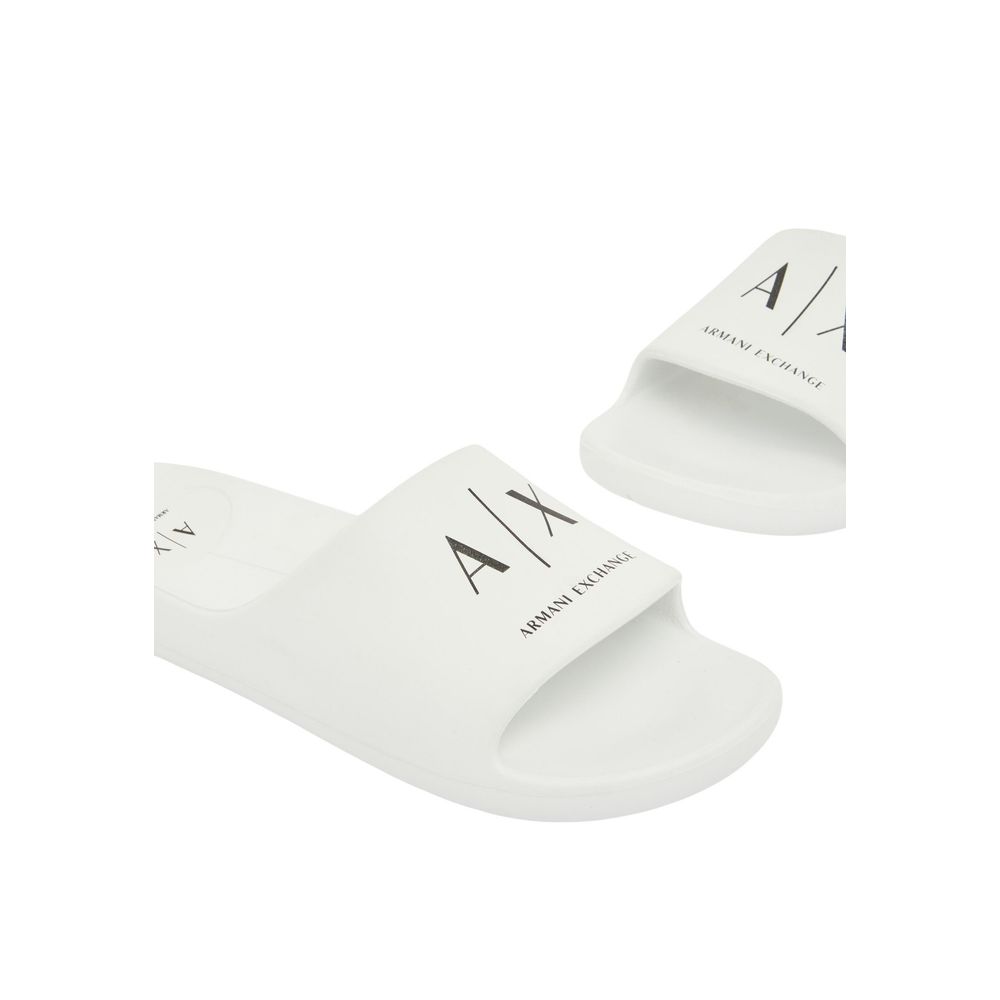 Armani Exchange Black And White Eva Slippers for Men