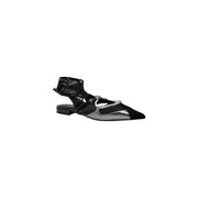 PINKO Black Leather Ballet Flats
