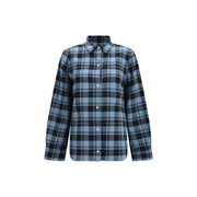 Off-White Blue Cotton Full-Length Jacket