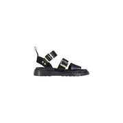 Dr. Martens Black Leather Flat Sandals