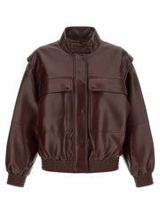 Twinset Brown Polyester Leather Jacket