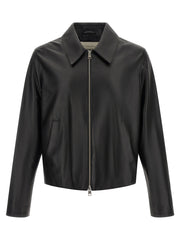 Ami Paris Black Lamb Leather Leather Jacket