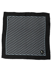Dolce & Gabbana Black Silk Geometric Handkerchief Pocket Scarf