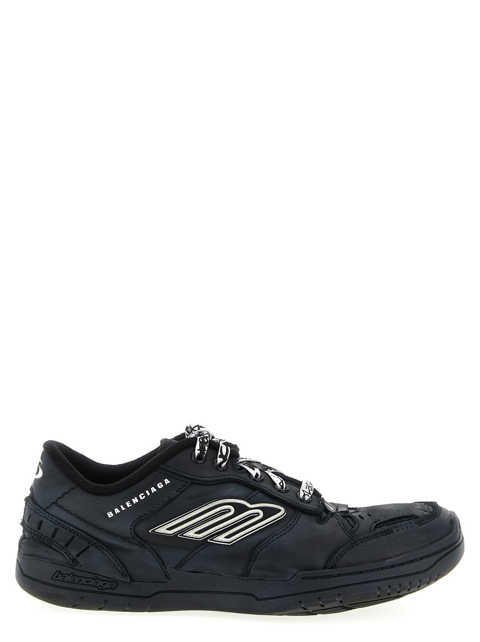 Balenciaga Black Calfskin Athletic Sneakers for Men