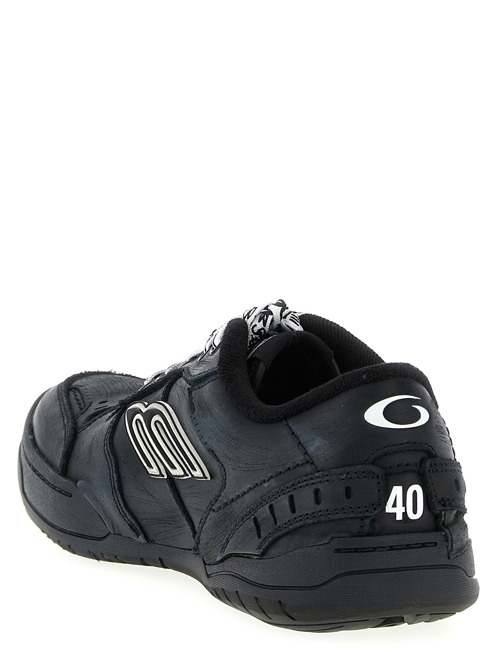 Balenciaga Black Calfskin Athletic Sneakers for Men